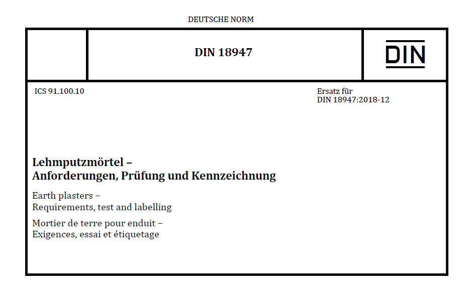 LEHMBAUSTOFFE WERDEN DIN-NORMIERT
